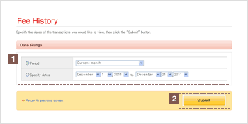 Fee History Search Result
