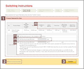 STEP2 Specify amount to sell