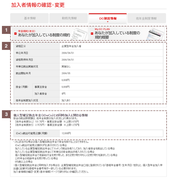 加入者情報の確認・変更